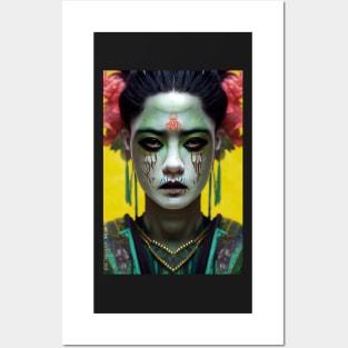 Beautiful Aztec Zombie Queen Posters and Art